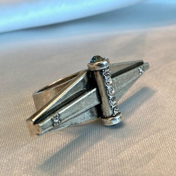 Jewelmint 💎 Industrial/Deco Rhinestone Ring - Picture 5 of 5